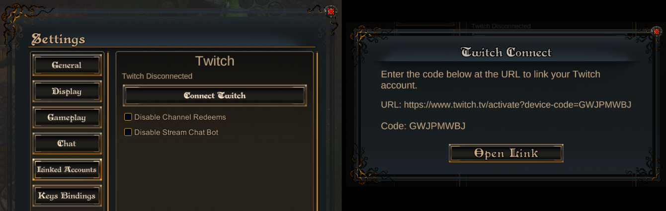 Connect Twitch UI