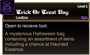 Epic Trick or Treat Bag item tooltip