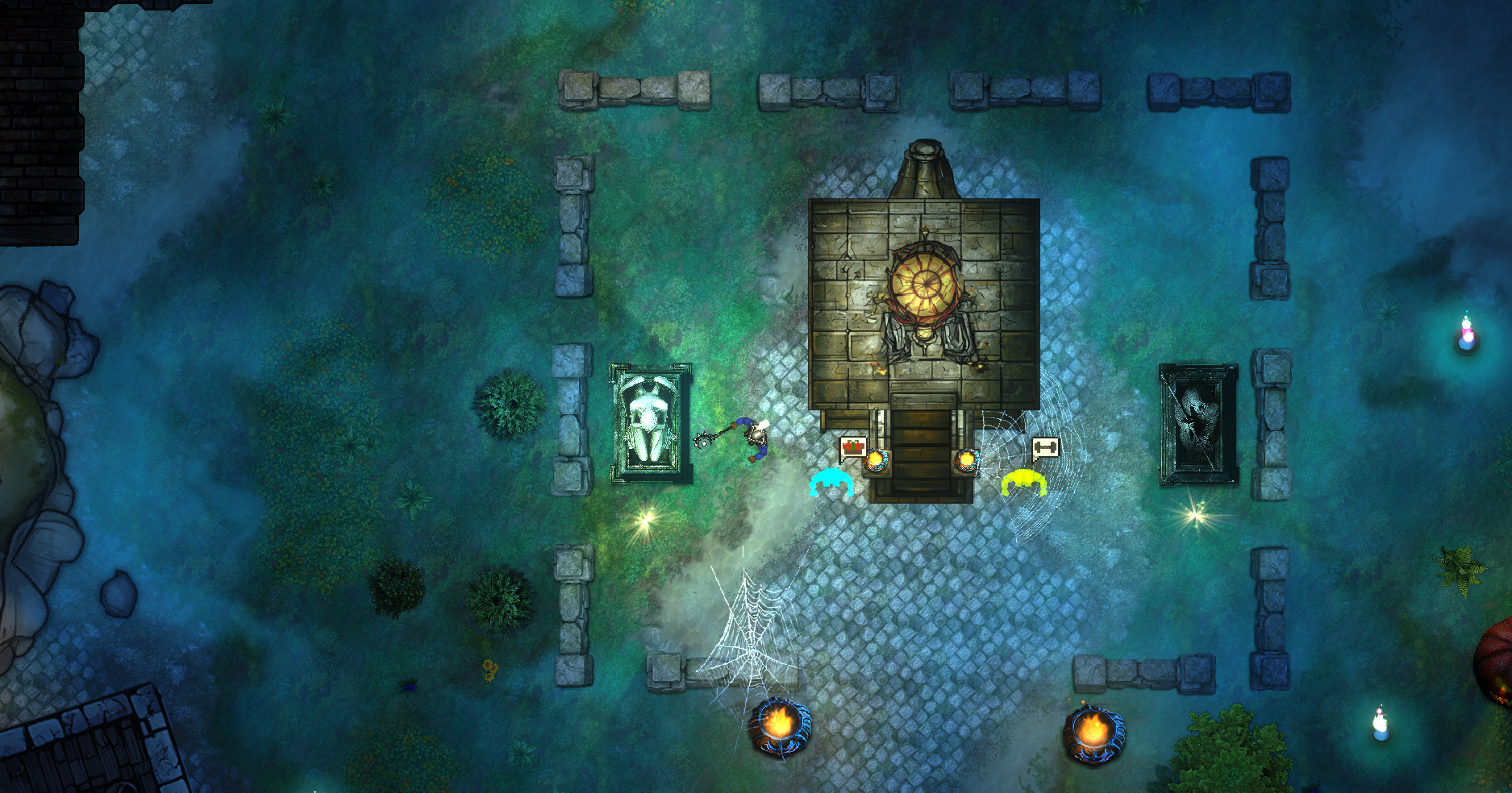 Location of the graveyard east of town